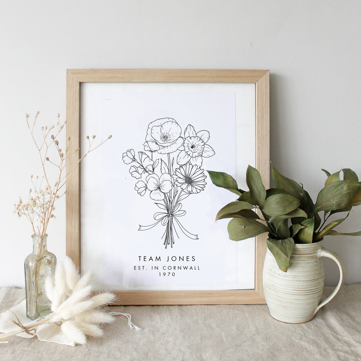 Personalised Bouquet Print Flower Word Wall Art Birthday -  Portugal