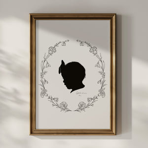 Custom Birth Flower Silhouette