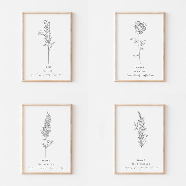 Personalised Birth Flower Print