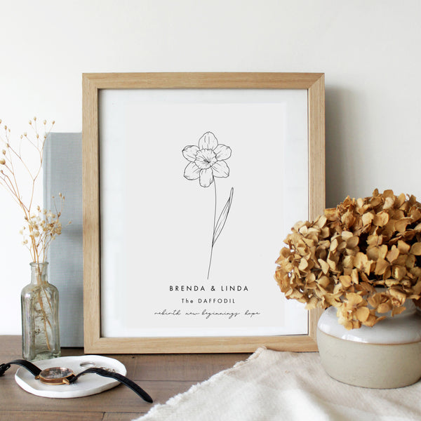 Personalised Birth Flower Print