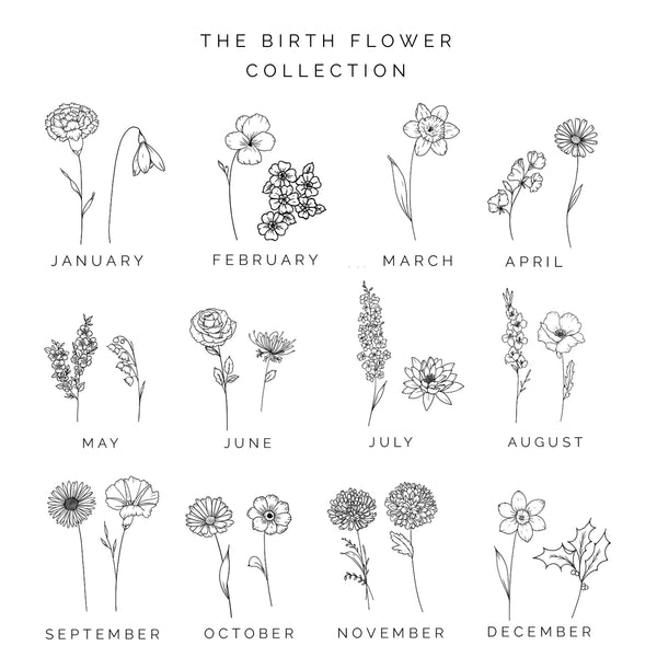 Birth Flowers Temporary Tattoos Bundle