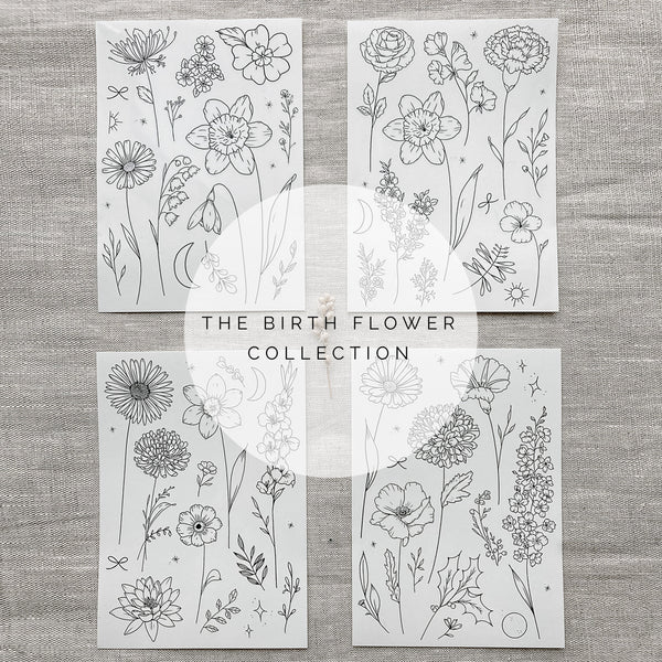 Birth Flowers January to June - Temporary Tattoos