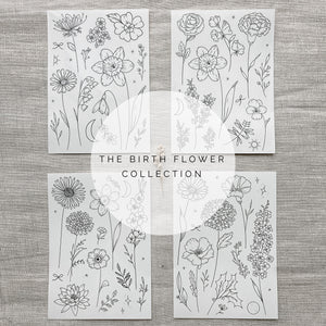 Birth Flowers Temporary Tattoos Bundle