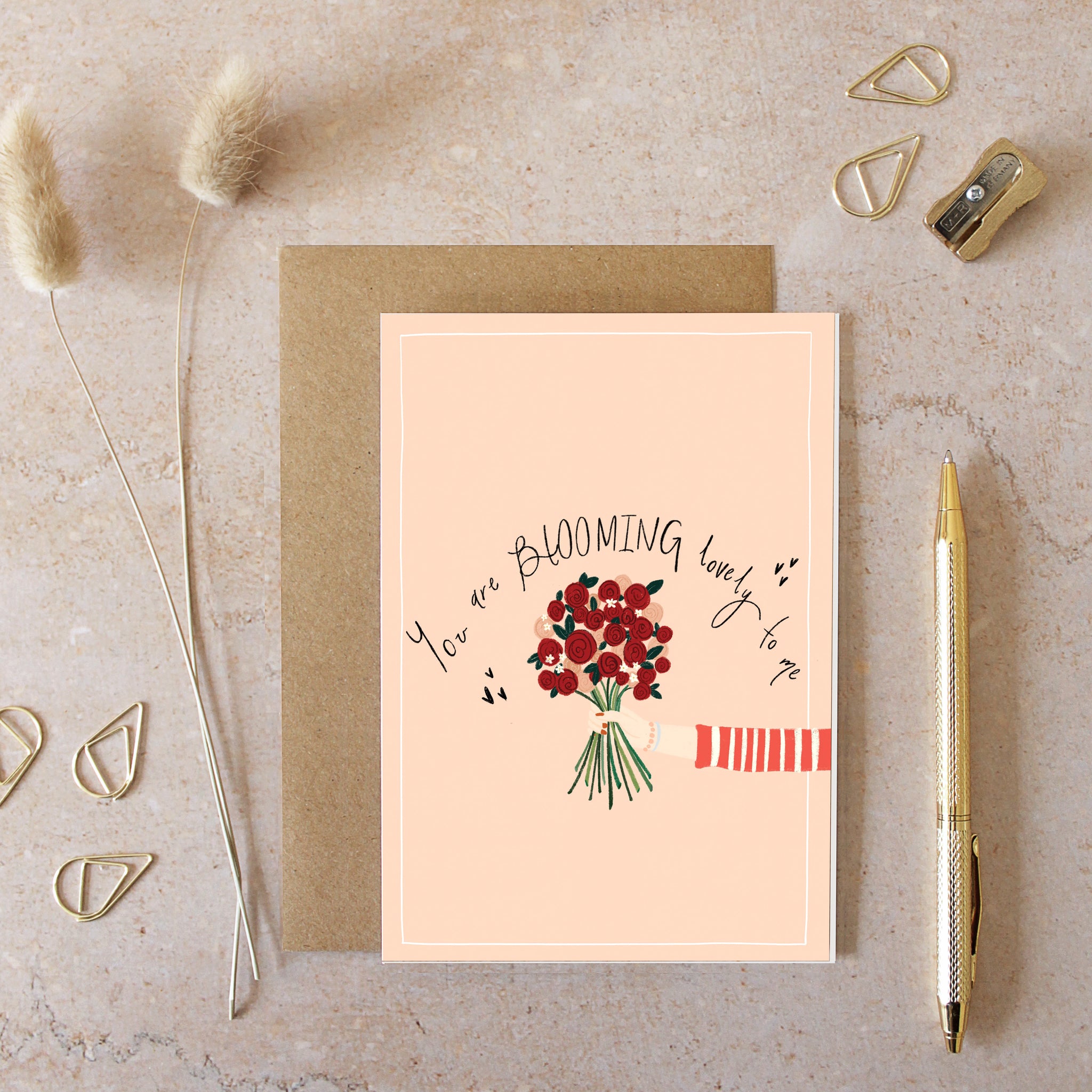 Blooming Lovely Valentines Day Card/Friendship Card/Valentines Day Card/Galentines Card/Cute Card/Occassion Card/Blank Card/Gifts for Her