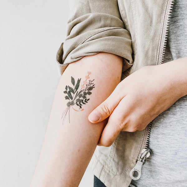 Temporary Flower Tattoos in Colour, Botanical Tattoos, Fake Tattoos, Dainty Tattoos, Colour Tattoos, Festival Tattoos, Floral Tattoo