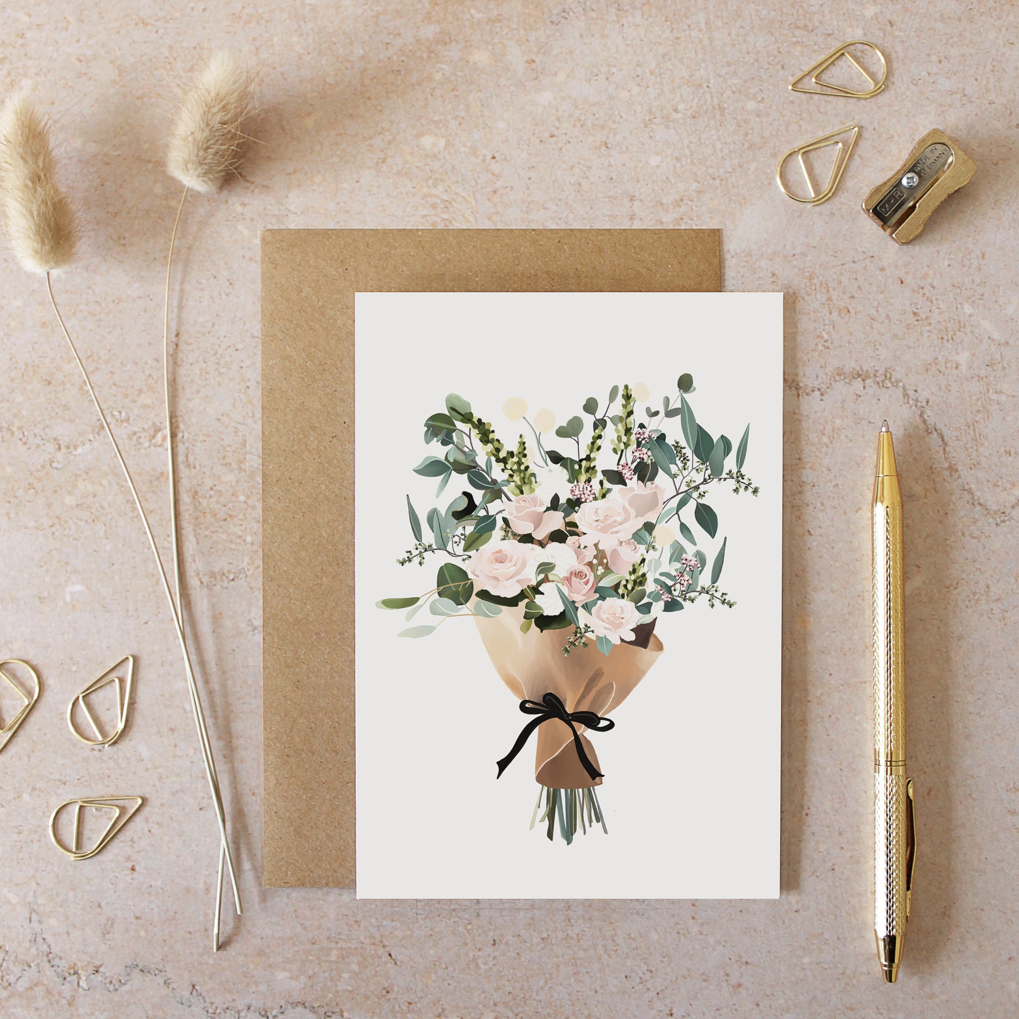 Flower Bouquet Greeting Occasion Card