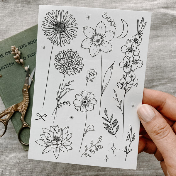 Birth Flowers July to December - Temporary Tattoos