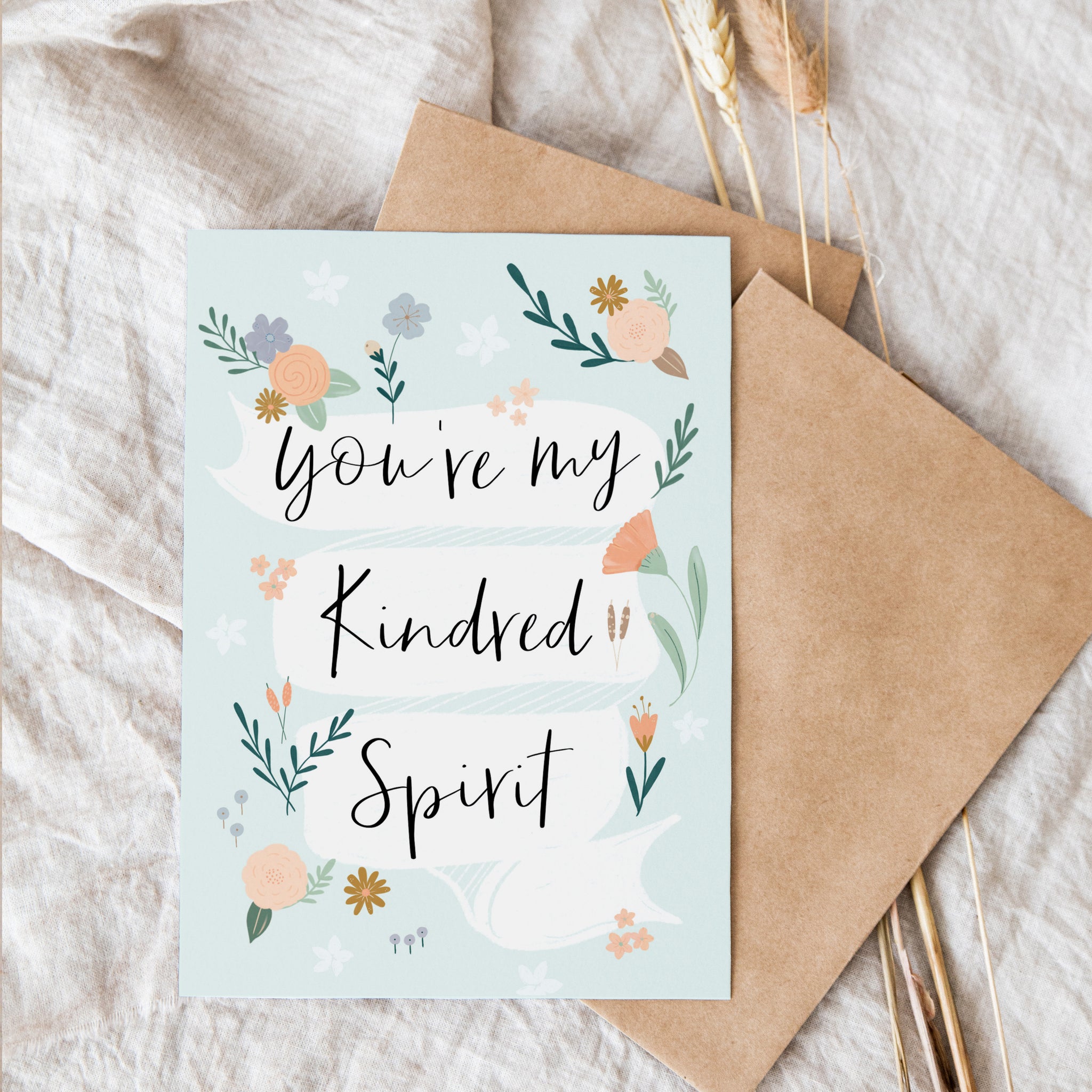 You're my Kindred Spirit Greeting Card/Friendship Card/ Valentines Day Card/Galentines Card/Thinking of you Card/Cute Card/Card for Her