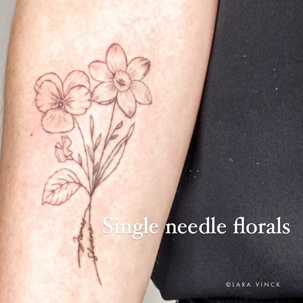 Custom Floral Tattoo Design (Small Size)