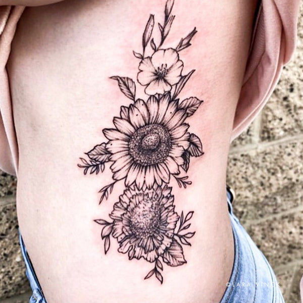 Custom Floral Tattoo Design (Large Size)