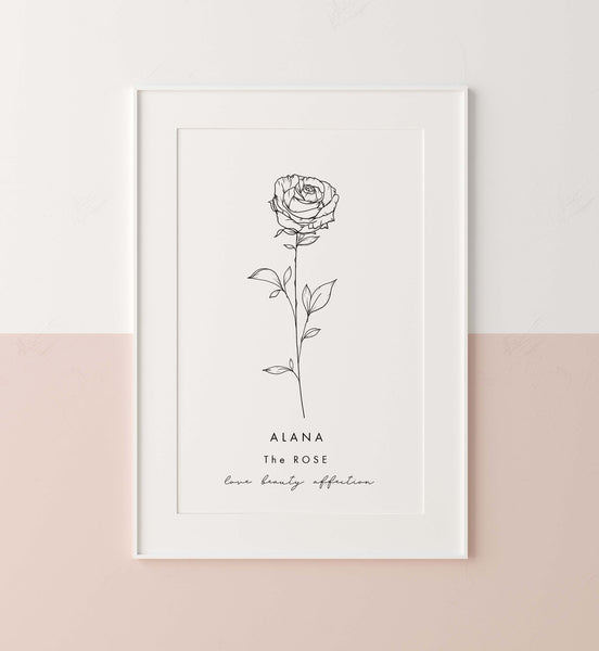 Personalised Birth Flower Print